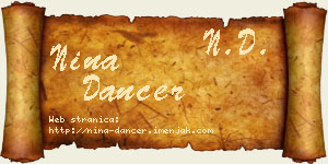 Nina Dancer vizit kartica